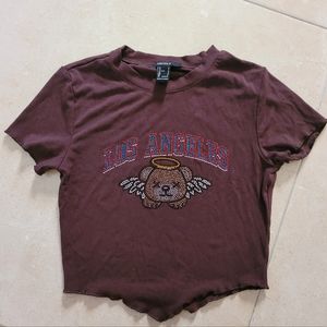 forever 21 dazzled brown crop top